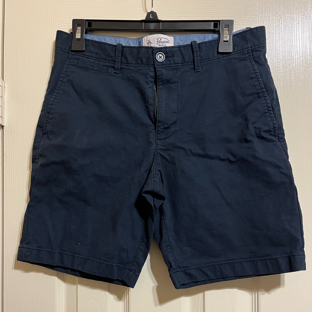 Original Penguin Dark Blue Men's Flat Front Shorts